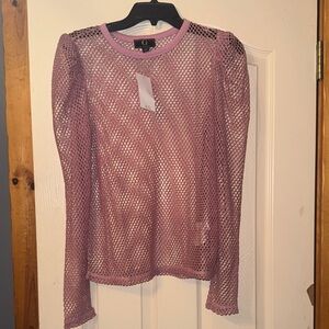 G by Giuliana Mauve Mesh Blouse